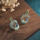 White Peacock Green Agate Fortune Earrings White Peacock Green Agate Fortune Earrings