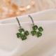 925 Sterling Silver Cyan Jade Four Leaf Clover Luck Earrings 925 Sterling Silver Cyan Jade Four Leaf Clover Luck Earrings