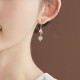 999 Sterling Silver Hetian Jade Bamboo Leaf Luck Earrings 999 Sterling Silver Hetian Jade Bamboo Leaf Luck Earrings