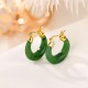 925 Sterling Silver Gold-Plated Hetian Cyan Jade Luck Drop Earrings 925 Sterling Silver Gold-Plated Hetian Cyan Jade Luck Drop Earrings