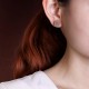925 Sterling Silver Hetian Jade Plum Flower Luck Stud Earrings 925 Sterling Silver Hetian Jade Plum Flower Luck Stud Earrings