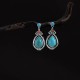 Tibetan Vintage Turquoise Waterdrop Strength Earrings