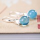 925 Sterling Silver Aquamarine Leaf Flower Peace Earrings Set 925 Sterling Silver Aquamarine Leaf Flower Peace Earrings Set