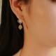 Tridacna Stone Flower Jade Bead Blessing Earrings