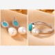 925 Silver Pearl Turquoise Healing Wisdom Jewelry Set 925 Silver Pearl Turquoise Healing Wisdom Jewelry Set