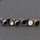 Titanium Steel Men’s Balance Round Stud Earrings