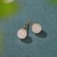 925 Sterling Silver Round White Jade Blessing Stud Earrings 925 Sterling Silver Round White Jade Blessing Stud Earrings