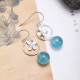 925 Sterling Silver Aquamarine Leaf Flower Peace Earrings Set 925 Sterling Silver Aquamarine Leaf Flower Peace Earrings Set