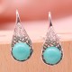 925 Sterling Silver Turquoise Beaded Protection Drop Earrings