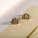 925 Sterling Silver Hetian Cyan Jade Lotus Flower Earrings 925 Sterling Silver Hetian Cyan Jade Lotus Flower Earrings