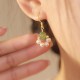 Cyan Jade Pearl Bead Luck Drop Earrings Cyan Jade Pearl Bead Luck Drop Earrings