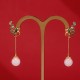 Vintage White Jade Red Agate Blessing Drop Earrings