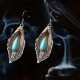 925 Sterling Silver Turquoise Bodhi Leaf Protection Drop Earrings 925 Sterling Silver Turquoise Bodhi Leaf Protection Drop Earrings