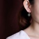 925 Sterling Silver Cyan Jade Four Leaf Clover Luck Earrings 925 Sterling Silver Cyan Jade Four Leaf Clover Luck Earrings