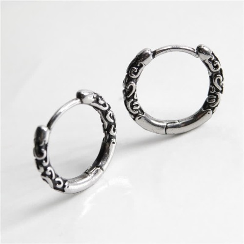 Viking Celtic Hoop Titanium Steel Balance Earrings Viking Celtic Hoop Titanium Steel Balance Earrings