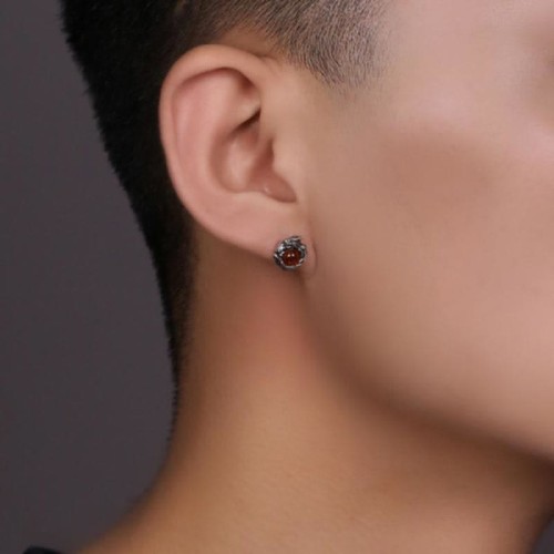 925 Sterling Silver Amber Dragon Success Stud Earrings 925 Sterling Silver Amber Dragon Success Stud Earrings