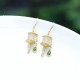 925 Sterling Silver Jade Prayer Wheel Luck Drop Earrings 925 Sterling Silver Jade Prayer Wheel Luck Drop Earrings