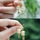 925 Sterling Silver Jade Prayer Wheel Luck Drop Earrings 925 Sterling Silver Jade Prayer Wheel Luck Drop Earrings
