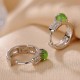 925 Sterling Silver Cyan Jade Success Stud Earrings 925 Sterling Silver Cyan Jade Success Stud Earrings