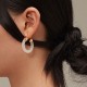 Round Jade White Jade Prosperity Earrings Round Jade White Jade Prosperity Earrings