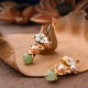 14K Gold-Plated Tridacna Stone Flower Pearl Aventurine Earrings 14K Gold-Plated Tridacna Stone Flower Pearl Aventurine Earrings