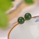 925 Silver Round Cyan Jade Healing Stud Earrings