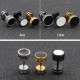Titanium Steel Men’s Balance Round Stud Earrings