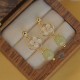 Tridacna Stone Flower Jade Bead Blessing Earrings