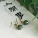 925 Sterling Silver 14K Gold-Plated Hetian Jade Red Agate Luck Earrings 925 Sterling Silver 14K Gold-Plated Hetian Jade Red Agate Luck Earrings