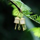 925 Sterling Silver Jade Prayer Wheel Luck Drop Earrings 925 Sterling Silver Jade Prayer Wheel Luck Drop Earrings