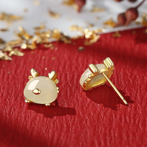 925 Silver Year of the Dragon Hetian Jade Protection Set 925 Silver Year of the Dragon Hetian Jade Protection Set