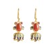 925 Sterling Silver Hetian White Jade Red Agate Fish Happiness Earrings 925 Sterling Silver Hetian White Jade Red Agate Fish Happiness Earrings