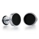 Titanium Steel Men’s Balance Round Stud Earrings