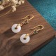 Feng Shui White Jade Butterfly Fortune Earrings