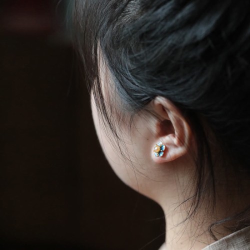Peach Blossom Pearl Happiness Stud Earrings Peach Blossom Pearl Happiness Stud Earrings