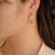 Tridacna Stone Flower Jade Bead Blessing Earrings