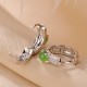 925 Sterling Silver Cyan Jade Success Stud Earrings 925 Sterling Silver Cyan Jade Success Stud Earrings