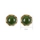 925 Sterling Silver Gold-Plated Hetian Cyan Jade Luck Stud Earrings 925 Sterling Silver Gold-Plated Hetian Cyan Jade Luck Stud Earrings