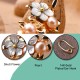 14K Gold-Plated Tridacna Stone Flower Pearl Aventurine Earrings 14K Gold-Plated Tridacna Stone Flower Pearl Aventurine Earrings
