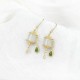 925 Sterling Silver Jade Prayer Wheel Luck Drop Earrings 925 Sterling Silver Jade Prayer Wheel Luck Drop Earrings