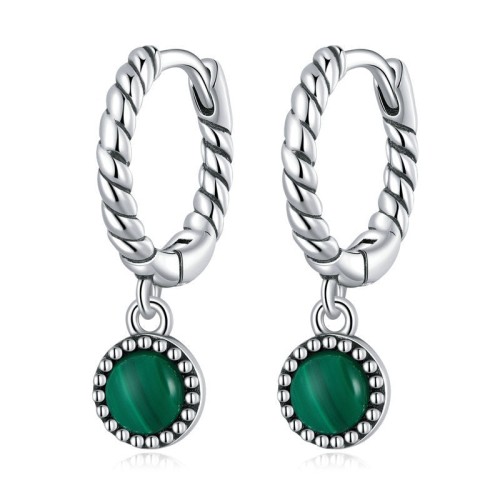 925 Sterling Silver Malachite Anti-Anxiety Drop Earrings 925 Sterling Silver Malachite Anti-Anxiety Drop Earrings