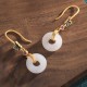 Feng Shui White Jade Butterfly Fortune Earrings