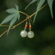 925 Sterling Silver 14K Gold-Plated Hetian Jade Red Agate Luck Earrings 925 Sterling Silver 14K Gold-Plated Hetian Jade Red Agate Luck Earrings