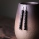 925 Sterling Silver Ebony Wood Texture Peace Drop Earrings 925 Sterling Silver Ebony Wood Texture Peace Drop Earrings