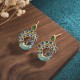White Peacock Green Agate Fortune Earrings White Peacock Green Agate Fortune Earrings