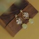 Tridacna Stone Flower Jade Bead Blessing Earrings