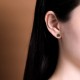 925 Sterling Silver Gold-Plated Hetian Cyan Jade Luck Stud Earrings 925 Sterling Silver Gold-Plated Hetian Cyan Jade Luck Stud Earrings
