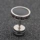 Titanium Steel Men’s Balance Round Stud Earrings