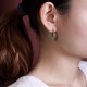 Round Jade Cyan Jade Prosperity Luck Earrings Round Jade Cyan Jade Prosperity Luck Earrings