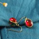 Round Red Corundum Confidence Drop Earrings Round Red Corundum Confidence Drop Earrings